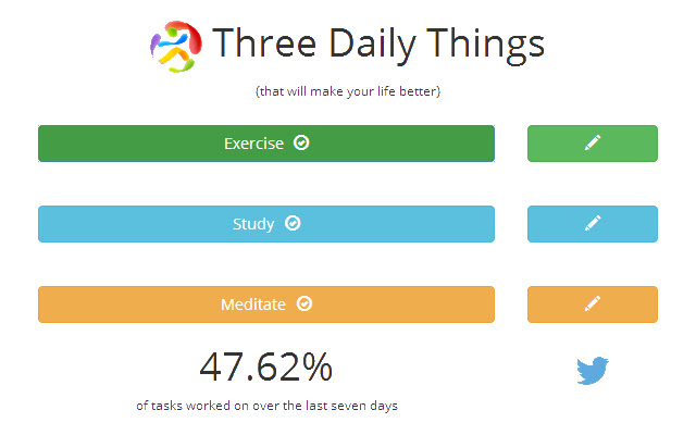 Three Daily Things from Chrome web store to be run with OffiDocs Chromium online Three Daily Things from Chrome web store to be run with OffiDocs Chromium online