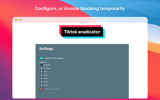 Tiktok eradicator from Chrome web store to be run with OffiDocs Chromium online Tiktok eradicator from Chrome web store to be run with OffiDocs Chromium online