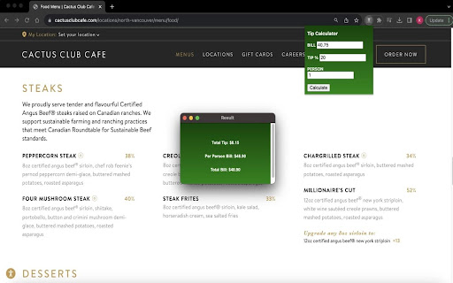 Tip Calculator from Chrome web store to be run with OffiDocs Chromium online Tip Calculator from Chrome web store to be run with OffiDocs Chromium online