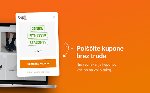 Tipli: Cashback nagrade in kuponi za popust from Chrome web store to be run with OffiDocs Chromium online Tipli: Cashback nagrade in kuponi za popust from Chrome web store to be run with OffiDocs Chromium online