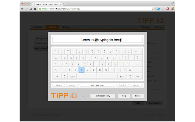 TIPP10 Free touch typing tutor from Chrome web store to be run with OffiDocs Chromium online TIPP10 Free touch typing tutor from Chrome web store to be run with OffiDocs Chromium online
