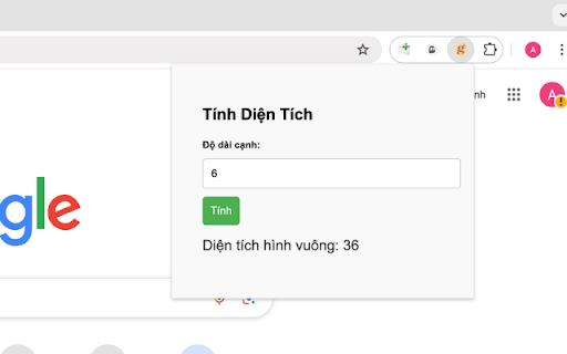 Tính diện tích hình vuông go88 from Chrome web store to be run with OffiDocs Chromium online Tính diện tích hình vuông go88 from Chrome web store to be run with OffiDocs Chromium online