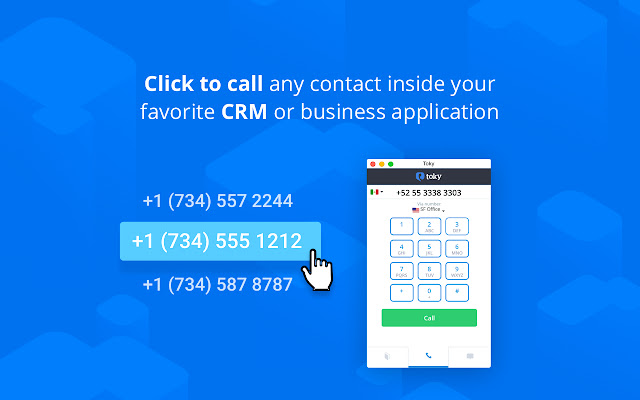 Toky Click to Call from Chrome web store to be run with OffiDocs Chromium online Toky Click to Call from Chrome web store to be run with OffiDocs Chromium online