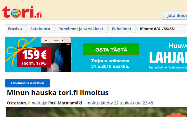 Tori.fi laajennus from Chrome web store to be run with OffiDocs Chromium online Tori.fi laajennus from Chrome web store to be run with OffiDocs Chromium online
