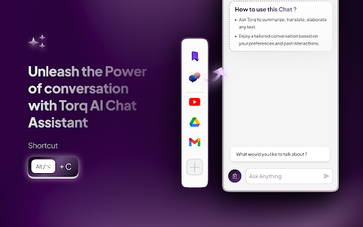 Torq AI: ChatGPT Powered AI Assistant from Chrome web store to be run with OffiDocs Chromium online Torq AI: ChatGPT Powered AI Assistant from Chrome web store to be run with OffiDocs Chromium online