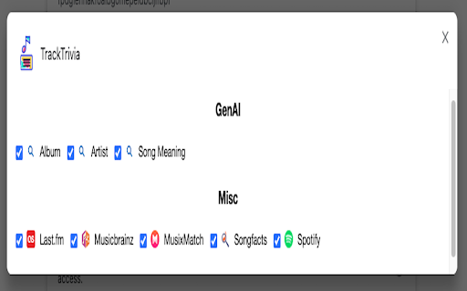 TrackTrivia from Chrome web store to be run with OffiDocs Chromium online TrackTrivia from Chrome web store to be run with OffiDocs Chromium online