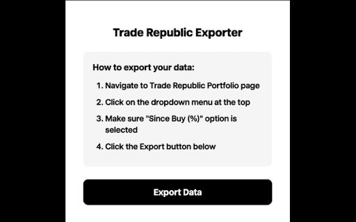 TradeRepublic CSV Exporter from Chrome web store to be run with OffiDocs Chromium online TradeRepublic CSV Exporter from Chrome web store to be run with OffiDocs Chromium online