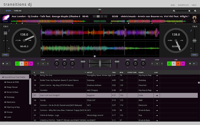 Transitions DJ from Chrome web store to be run with OffiDocs Chromium online Transitions DJ from Chrome web store to be run with OffiDocs Chromium online