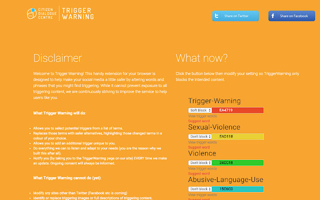 TriggerWarning from Chrome web store to be run with OffiDocs Chromium online TriggerWarning from Chrome web store to be run with OffiDocs Chromium online