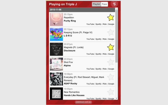 Triple J Now Playing from Chrome web store to be run with OffiDocs Chromium online Triple J Now Playing from Chrome web store to be run with OffiDocs Chromium online