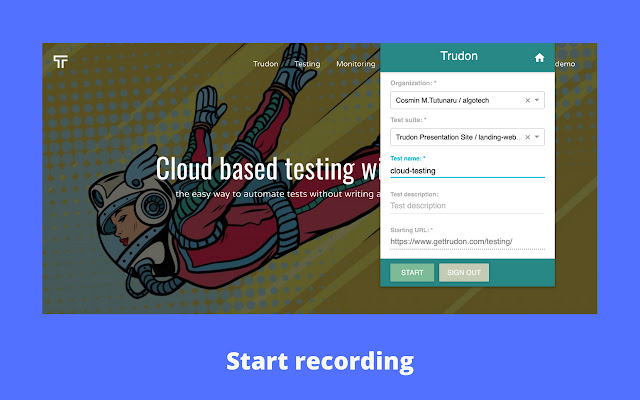 Trudon test recorder from Chrome web store to be run with OffiDocs Chromium online Trudon test recorder from Chrome web store to be run with OffiDocs Chromium online