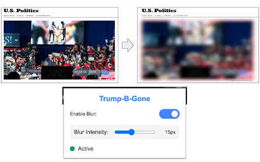 Trump B Gone from Chrome web store to be run with OffiDocs Chromium online Trump B Gone from Chrome web store to be run with OffiDocs Chromium online