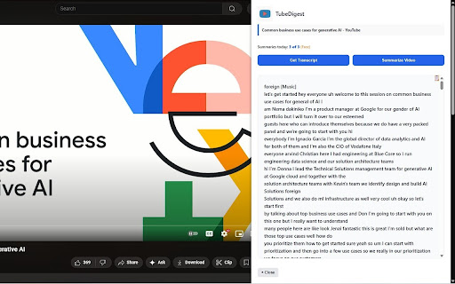 TubeDigest YouTube Transcript Summary Helper from Chrome web store to be run with OffiDocs Chromium online TubeDigest YouTube Transcript Summary Helper from Chrome web store to be run with OffiDocs Chromium online