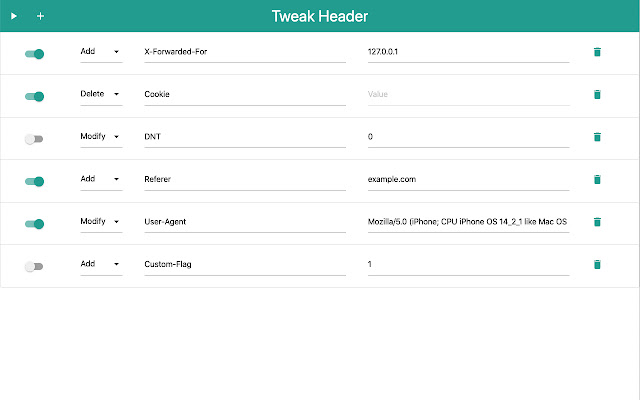 Tweak Header from Chrome web store to be run with OffiDocs Chromium online Tweak Header from Chrome web store to be run with OffiDocs Chromium online