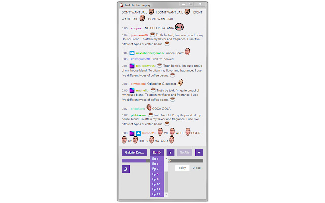 Twitch Chat Replay from Chrome web store to be run with OffiDocs Chromium online Twitch Chat Replay from Chrome web store to be run with OffiDocs Chromium online
