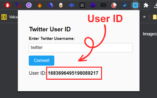 Twitter ID and Username Converter from Chrome web store to be run with OffiDocs Chromium online Twitter ID and Username Converter from Chrome web store to be run with OffiDocs Chromium online