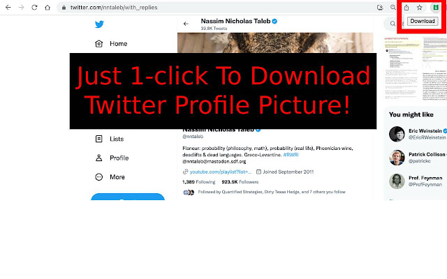 Twitter™ Profile Picture Downloader from Chrome web store to be run with OffiDocs Chromium online Twitter™ Profile Picture Downloader from Chrome web store to be run with OffiDocs Chromium online