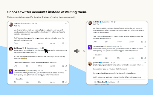 Twitter snooze from Chrome web store to be run with OffiDocs Chromium online Twitter snooze from Chrome web store to be run with OffiDocs Chromium online