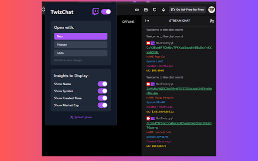 TwizChat from Chrome web store to be run with OffiDocs Chromium online TwizChat from Chrome web store to be run with OffiDocs Chromium online