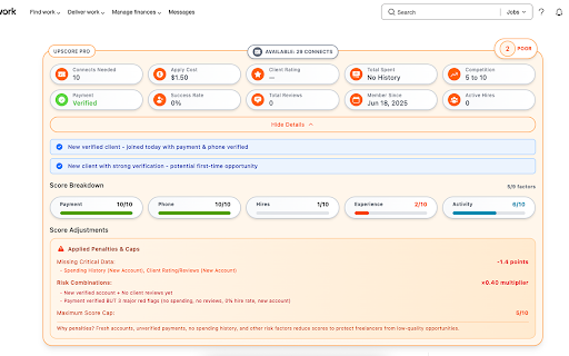 UpScore Pro Smart Job Analysis for Upwork from Chrome web store to be run with OffiDocs Chromium online UpScore Pro Smart Job Analysis for Upwork from Chrome web store to be run with OffiDocs Chromium online