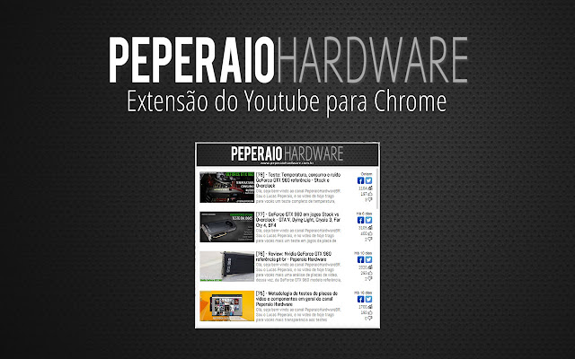 Vídeos PeperaioHardwareBR no Youtube from Chrome web store to be run with OffiDocs Chromium online Vídeos PeperaioHardwareBR no Youtube from Chrome web store to be run with OffiDocs Chromium online