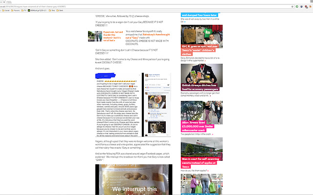 Vegan Cheese is Gary now. from Chrome web store to be run with OffiDocs Chromium online Vegan Cheese is Gary now. from Chrome web store to be run with OffiDocs Chromium online