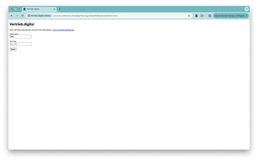 Vertrieb.digital Catcher from Chrome web store to be run with OffiDocs Chromium online Vertrieb.digital Catcher from Chrome web store to be run with OffiDocs Chromium online
