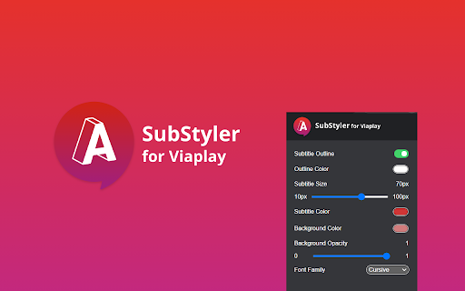 Viaplay SubStyler: Customize subtitles from Chrome web store to be run with OffiDocs Chromium online Viaplay SubStyler: Customize subtitles from Chrome web store to be run with OffiDocs Chromium online