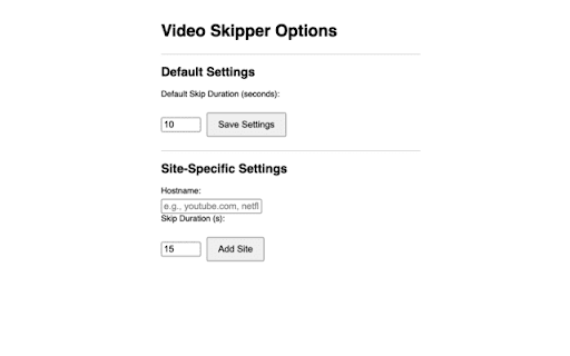 Video Skipper from Chrome web store to be run with OffiDocs Chromium online Video Skipper from Chrome web store to be run with OffiDocs Chromium online