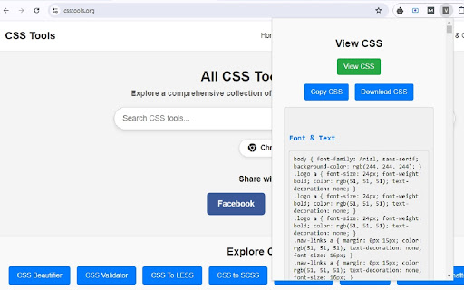 View CSS from Chrome web store to be run with OffiDocs Chromium online View CSS from Chrome web store to be run with OffiDocs Chromium online