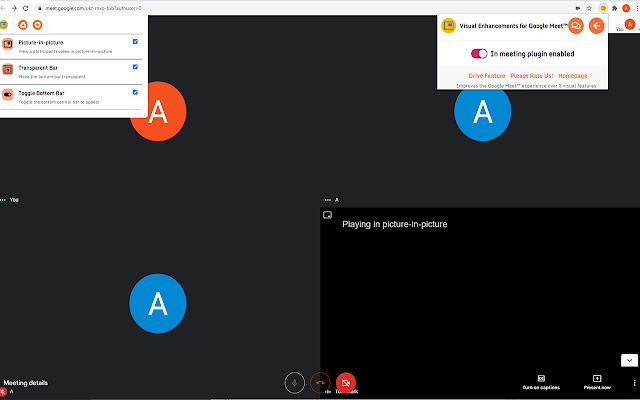 Visual Enhancements for Google Meet™ from Chrome web store to be run with OffiDocs Chromium online Visual Enhancements for Google Meet™ from Chrome web store to be run with OffiDocs Chromium online