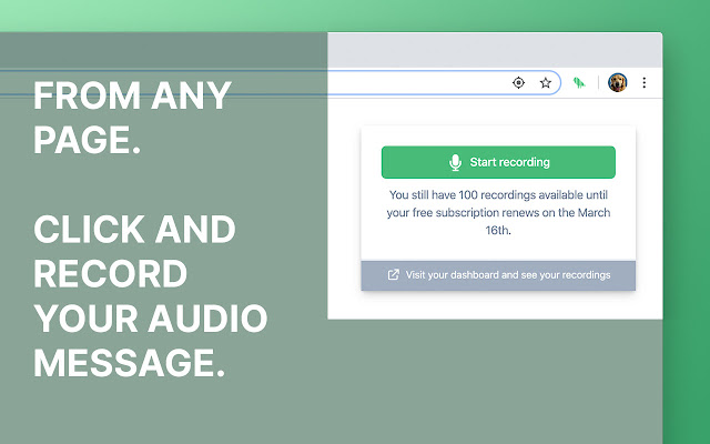 VocalBird: Record and share audio messages from Chrome web store to be run with OffiDocs Chromium online VocalBird: Record and share audio messages from Chrome web store to be run with OffiDocs Chromium online