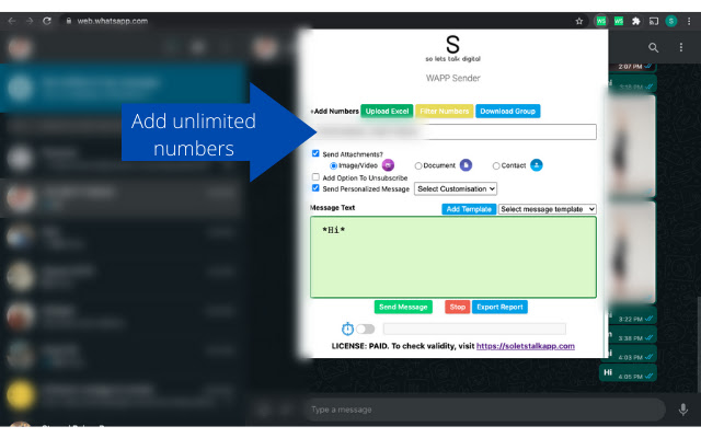 WAPP Sender from Chrome web store to be run with OffiDocs Chromium online WAPP Sender from Chrome web store to be run with OffiDocs Chromium online