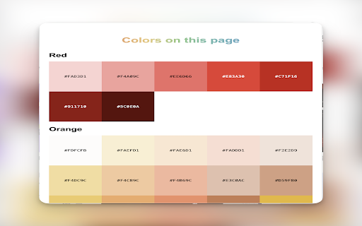Web Color Extractor from Chrome web store to be run with OffiDocs Chromium online Web Color Extractor from Chrome web store to be run with OffiDocs Chromium online