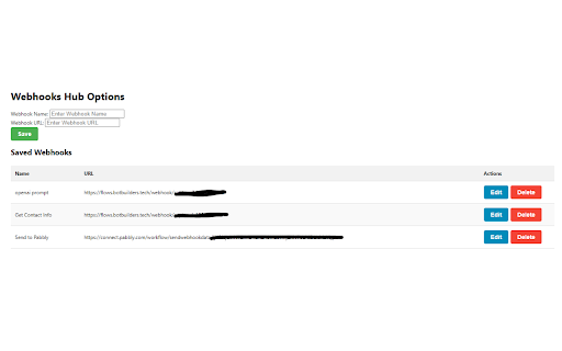 Webhooks Hub from Chrome web store to be run with OffiDocs Chromium online Webhooks Hub from Chrome web store to be run with OffiDocs Chromium online