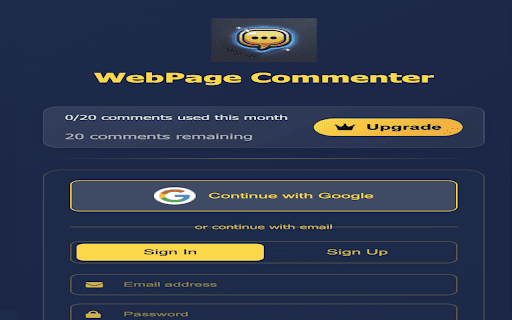 Web Page Commenter from Chrome web store to be run with OffiDocs Chromium online Web Page Commenter from Chrome web store to be run with OffiDocs Chromium online
