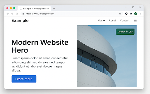 Webpage Load Time from Chrome web store to be run with OffiDocs Chromium online Webpage Load Time from Chrome web store to be run with OffiDocs Chromium online