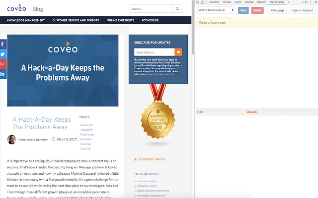 Web Scraper Helper for Coveo Web Sources from Chrome web store to be run with OffiDocs Chromium online Web Scraper Helper for Coveo Web Sources from Chrome web store to be run with OffiDocs Chromium online