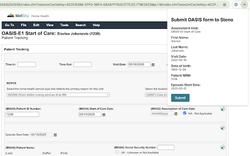 WellSky to Steno OASIS form from Chrome web store to be run with OffiDocs Chromium online WellSky to Steno OASIS form from Chrome web store to be run with OffiDocs Chromium online