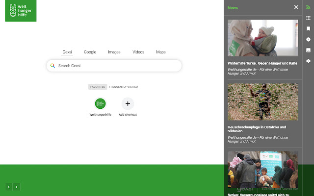 Welthungerhilfe New Tab from Chrome web store to be run with OffiDocs Chromium online Welthungerhilfe New Tab from Chrome web store to be run with OffiDocs Chromium online