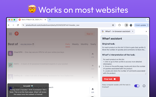 Wharf in browser assistant from Chrome web store to be run with OffiDocs Chromium online Wharf in browser assistant from Chrome web store to be run with OffiDocs Chromium online