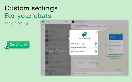 WhatsApp Blur Chats from Chrome web store to be run with OffiDocs Chromium online WhatsApp Blur Chats from Chrome web store to be run with OffiDocs Chromium online
