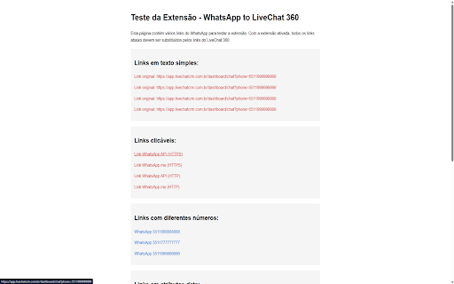 WhatsApp to LiveChat360 Link Replacer from Chrome web store to be run with OffiDocs Chromium online WhatsApp to LiveChat360 Link Replacer from Chrome web store to be run with OffiDocs Chromium online