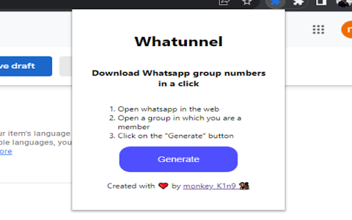 Whatunnel from Chrome web store to be run with OffiDocs Chromium online Whatunnel from Chrome web store to be run with OffiDocs Chromium online