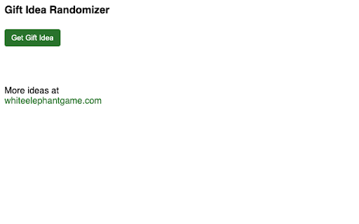 White Elephant Gift Randomizer from Chrome web store to be run with OffiDocs Chromium online White Elephant Gift Randomizer from Chrome web store to be run with OffiDocs Chromium online