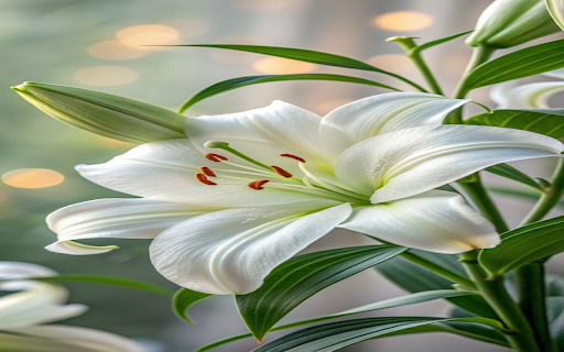 White lilies in full bloom Wallpaper from Chrome web store to be run with OffiDocs Chromium online White lilies in full bloom Wallpaper from Chrome web store to be run with OffiDocs Chromium online