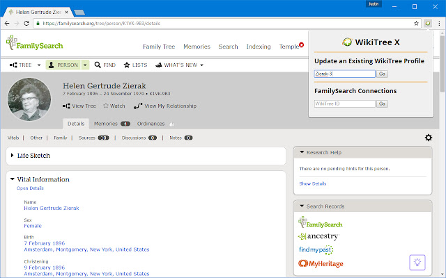 WikiTree X from Chrome web store to be run with OffiDocs Chromium online WikiTree X from Chrome web store to be run with OffiDocs Chromium online