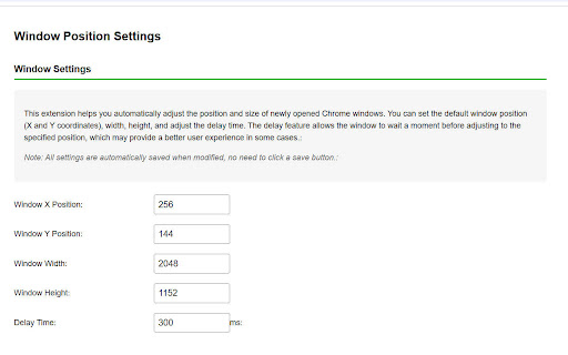 Window Position Manager from Chrome web store to be run with OffiDocs Chromium online Window Position Manager from Chrome web store to be run with OffiDocs Chromium online