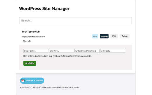 WordPress Site Manager from Chrome web store to be run with OffiDocs Chromium online WordPress Site Manager from Chrome web store to be run with OffiDocs Chromium online