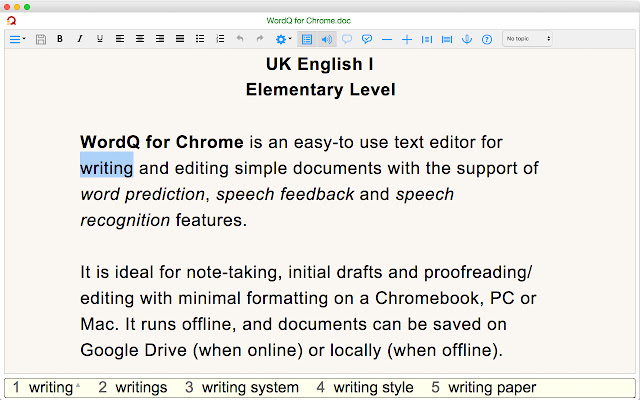 WordQ UK I Edu from Chrome web store to be run with OffiDocs Chromium online WordQ UK I Edu from Chrome web store to be run with OffiDocs Chromium online